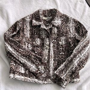 NWOT Topshop Cotton Snake Print Jacket
